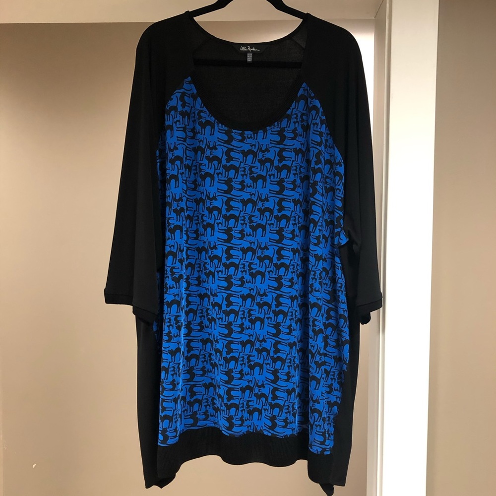Ulla Popken 32/34 Cat Print Front Inset
